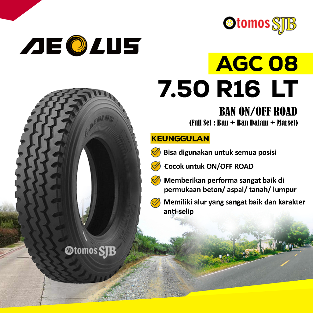 Ban Truk Aeolus 7.50 R16 AGC08 Colt Diesel Canter Ragasa Ban Kawat Fullset (750 R16 AGC08)