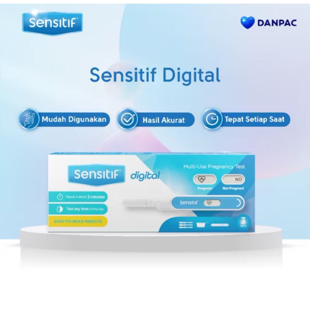SENSITIF DIGITAL MULTI USE PREGNANCY TEST (3 TEST) | Alat Uji Kehamilan untuk Wanita | Test Pack Dig