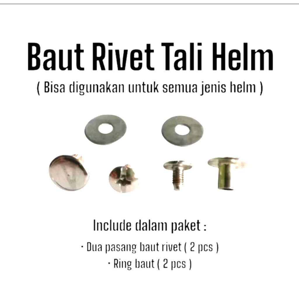 baut rivet tali helm / baut tali helm / kancing tali helm
