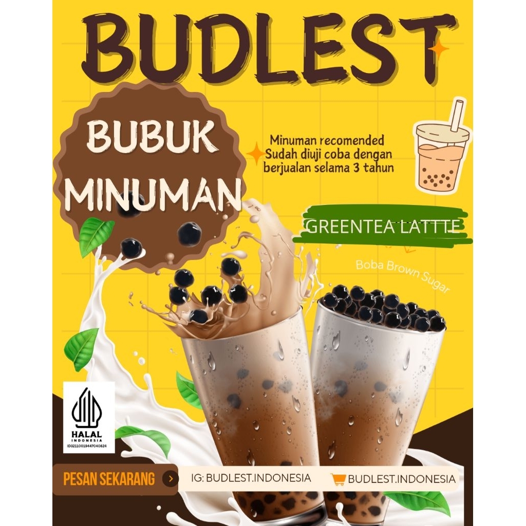 

BUDLEST GREENTEA LATTE PLAIN BUBUK MINUMAN 1KG