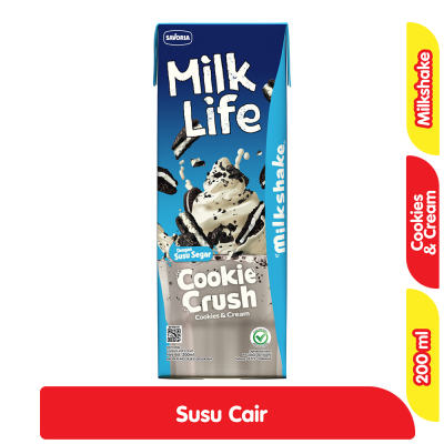 

Milk Life Milkshake Cookie Crush Cookies & Cream UHT 200 mL Milklife 200mL