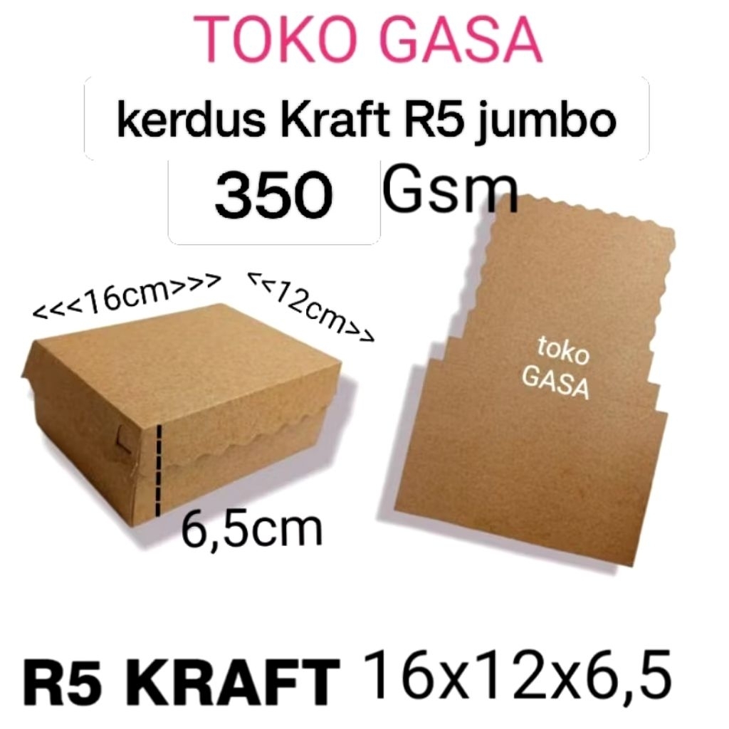BOX KRAFT R5 kerdus dos dus jajan coklat tebal/Kotak dus coklat kue snak roti R5 jumbo/Dus Packing/d