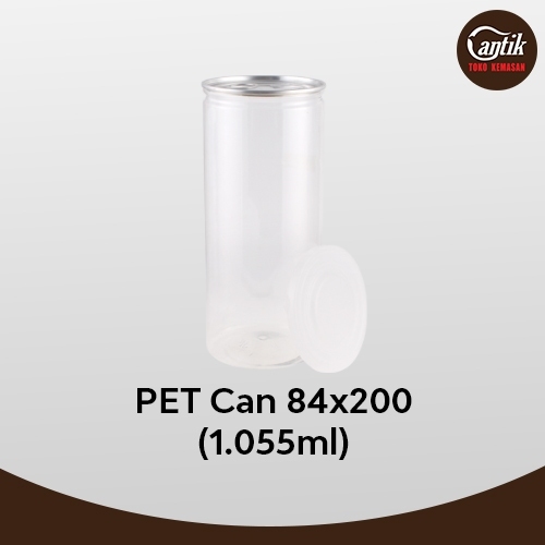 (1 DUS) PET CAN 84 X 200 (1000 ML) + TUTUP PET CAN + TUTUP PLASTIK LLD DIA 84 ISI 162 PCS
