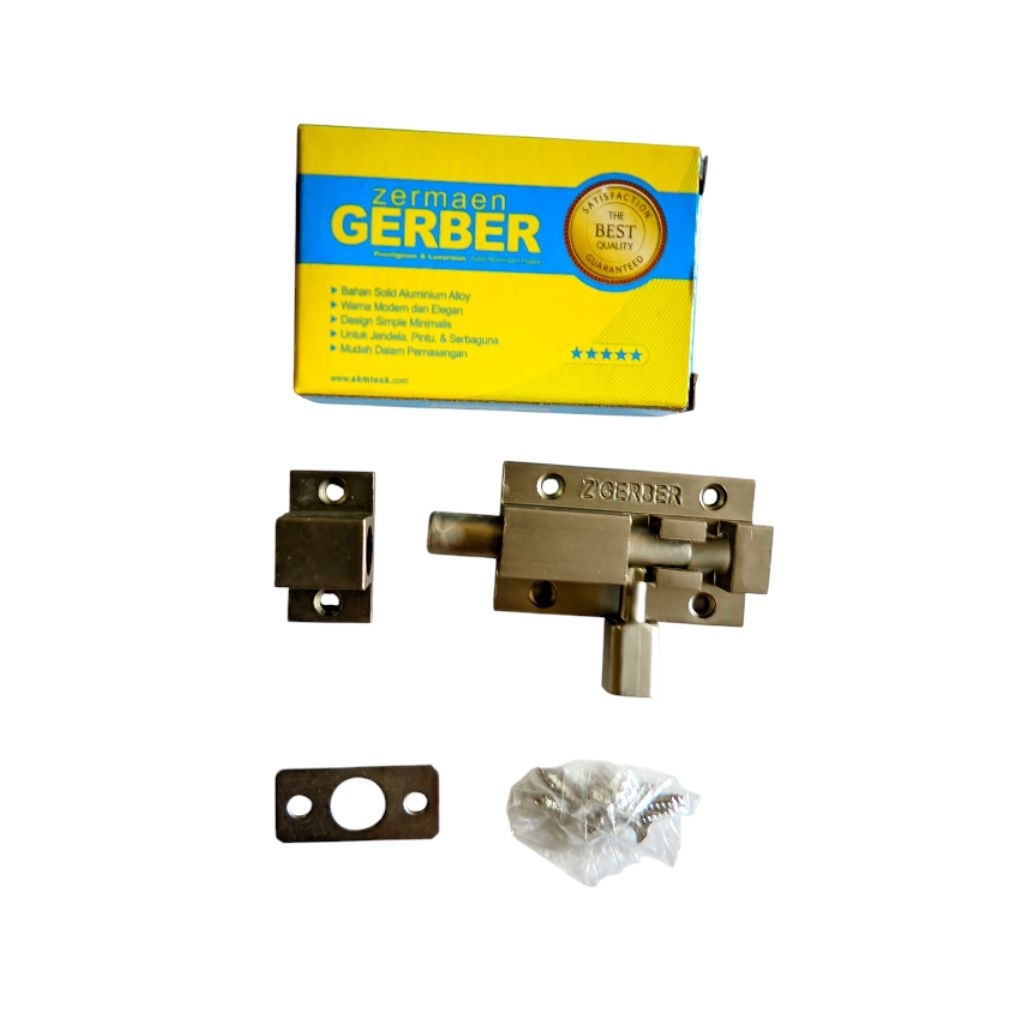 Kunci Grendel Pintu & Jendela Aluminium Alloy – Gerber Zermaen Anti Karat 2inc