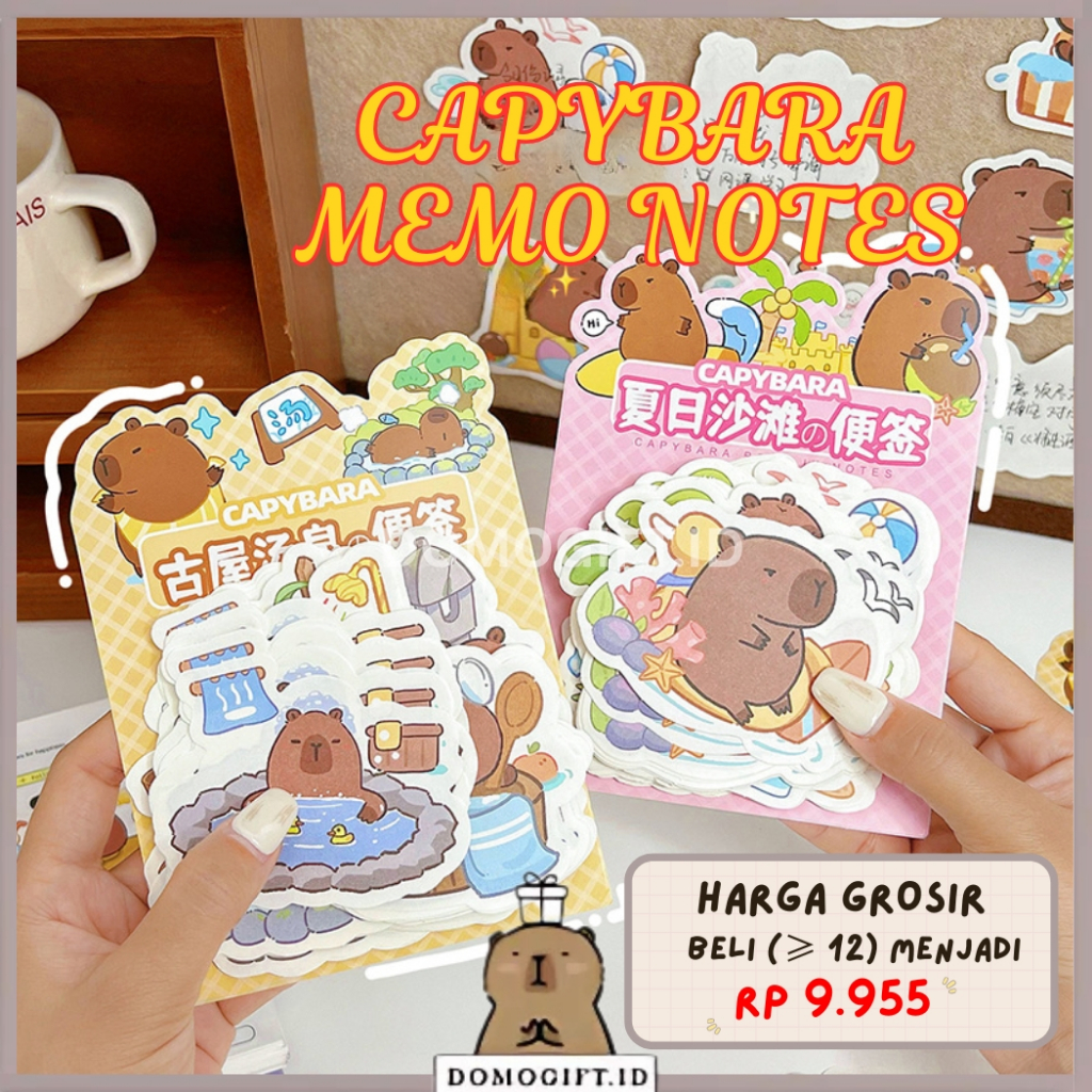 

100 Lembar Memo Notes Kertas Cantik Aesthetic Cute Kapibara