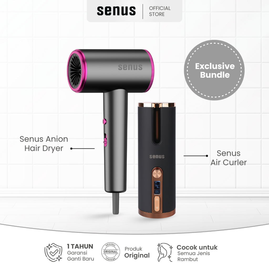 Senus Exclusive Bundle Senus Hair Dryer dan Senus Air Curler