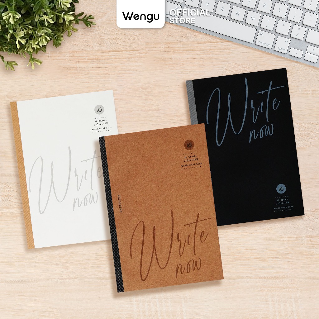 [BARU] Wengu Buku Tulis A5 B5 Bergaris 40 Lembar Tanpa Steples Motif Aesthetic - BS-058