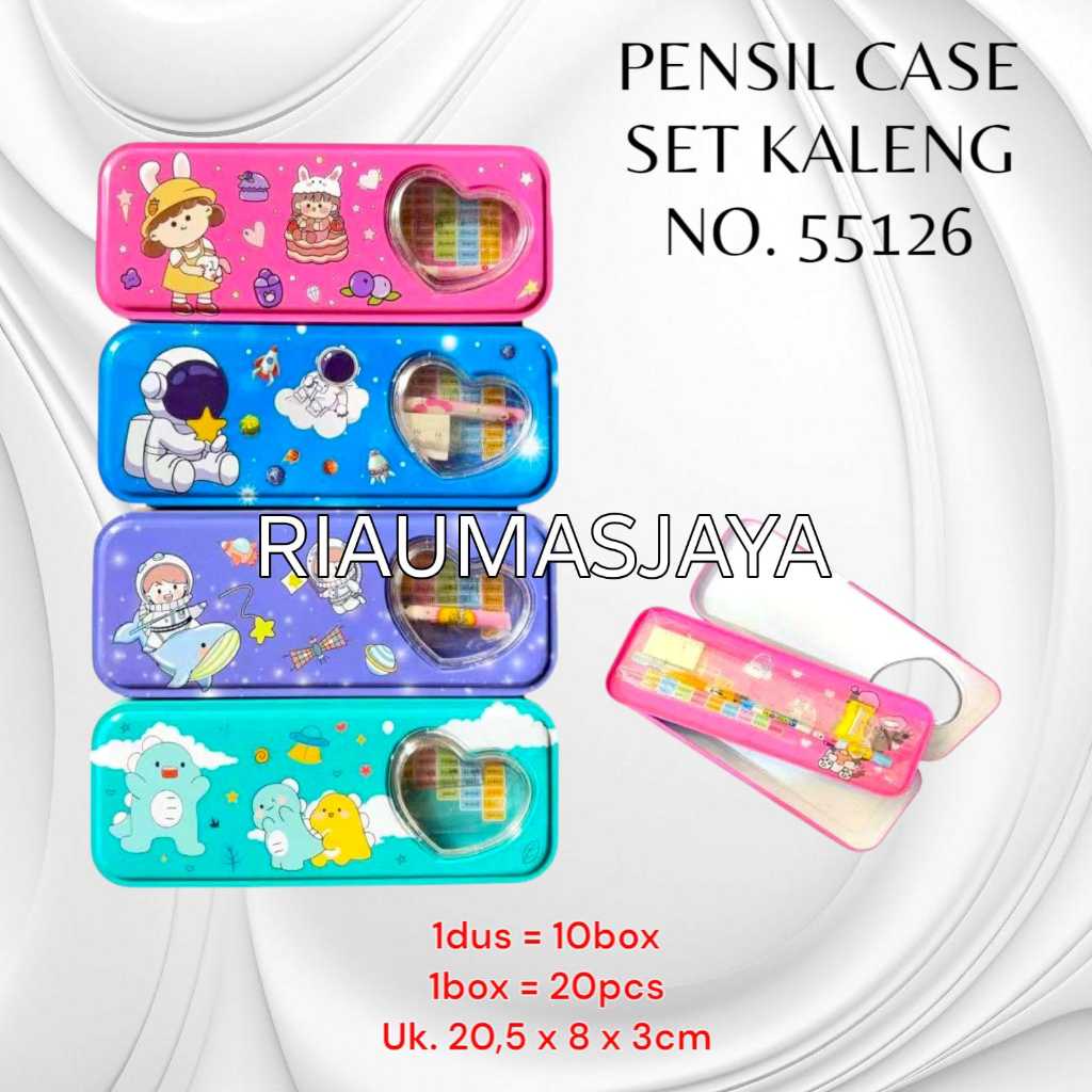 

PENSIL CASE SET KALENG NO. 55126/ TEMPAT PENSIL KALENG SET