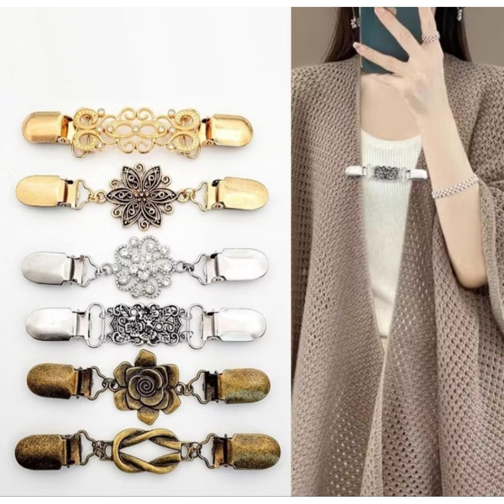 KLIP MULTIFUNGSI PENJEPIT SYAL PENGECIL BAJU JEPITAN KERUDUNG CARDIGAN