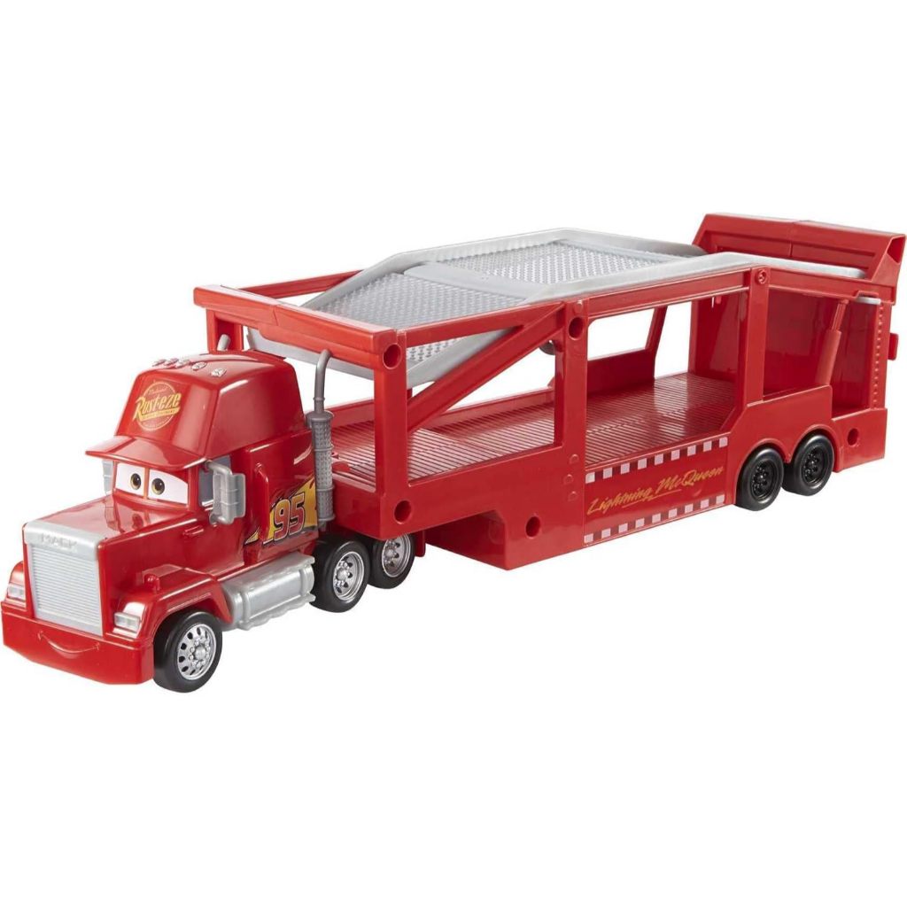 READY MATTEL DISNEY AND PIXAR CARS MACK HAULER, 13-INCH TOY TRANSPORTER TRUCK WITH RAMP & CARRY
