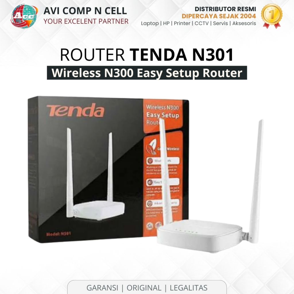 Tenda N301 Wireless Router Easy Setup 2 Antenna / Tenda N301