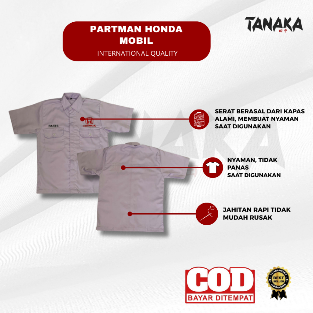 Partman Honda Mobil || Seragam Honda || Sparepart Honda || Seragam Bengkel