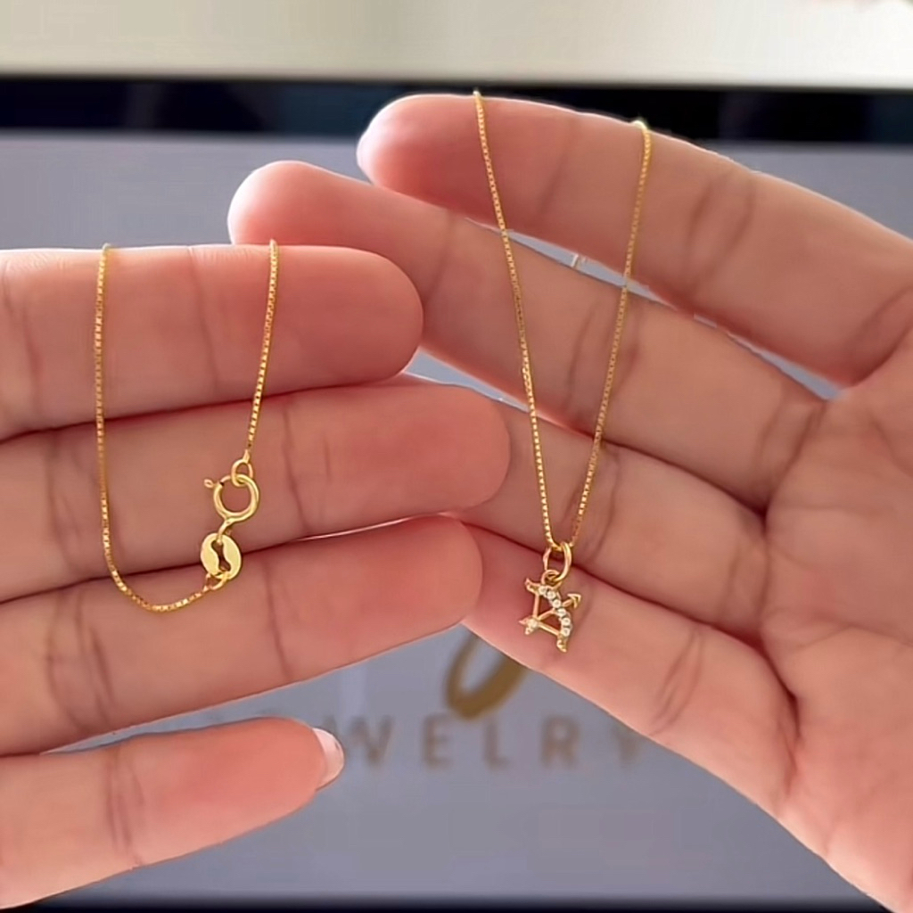 S925 Snugnco zodiac necklace in silver kalung zodiak sagitarius warna silver