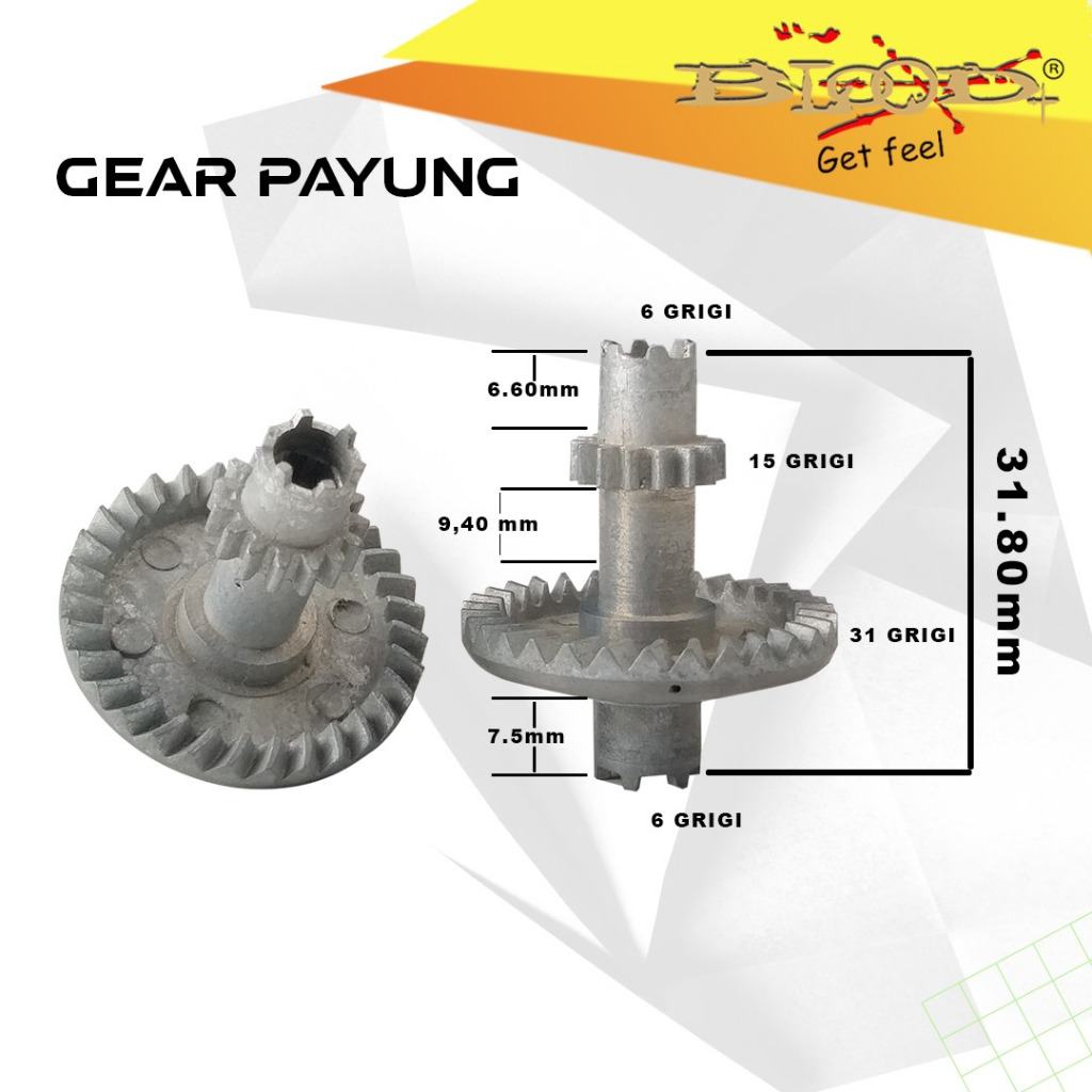sparepart reel gigi payung reel
