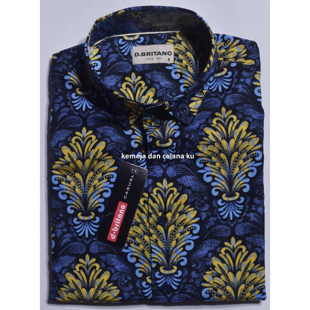 Kemeja Pria D.BRITANO Lengan Pendek Hitam Motif Abstrak LEC 08 #Kemeja Murah