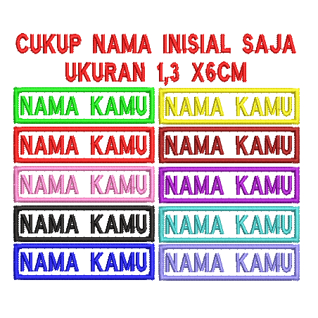 BORDIR NAMA SATUAN BORDIR KOMPUTER LABEL BAJU BORDIR SERAGAM