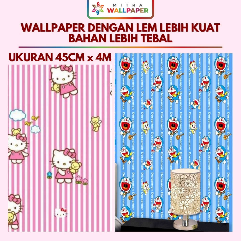 Wallpaper Dinding Kamar Tidur Anak Karakter Hello Kitty Wallpaper Dinding Kamar Anak Perempuan Hello