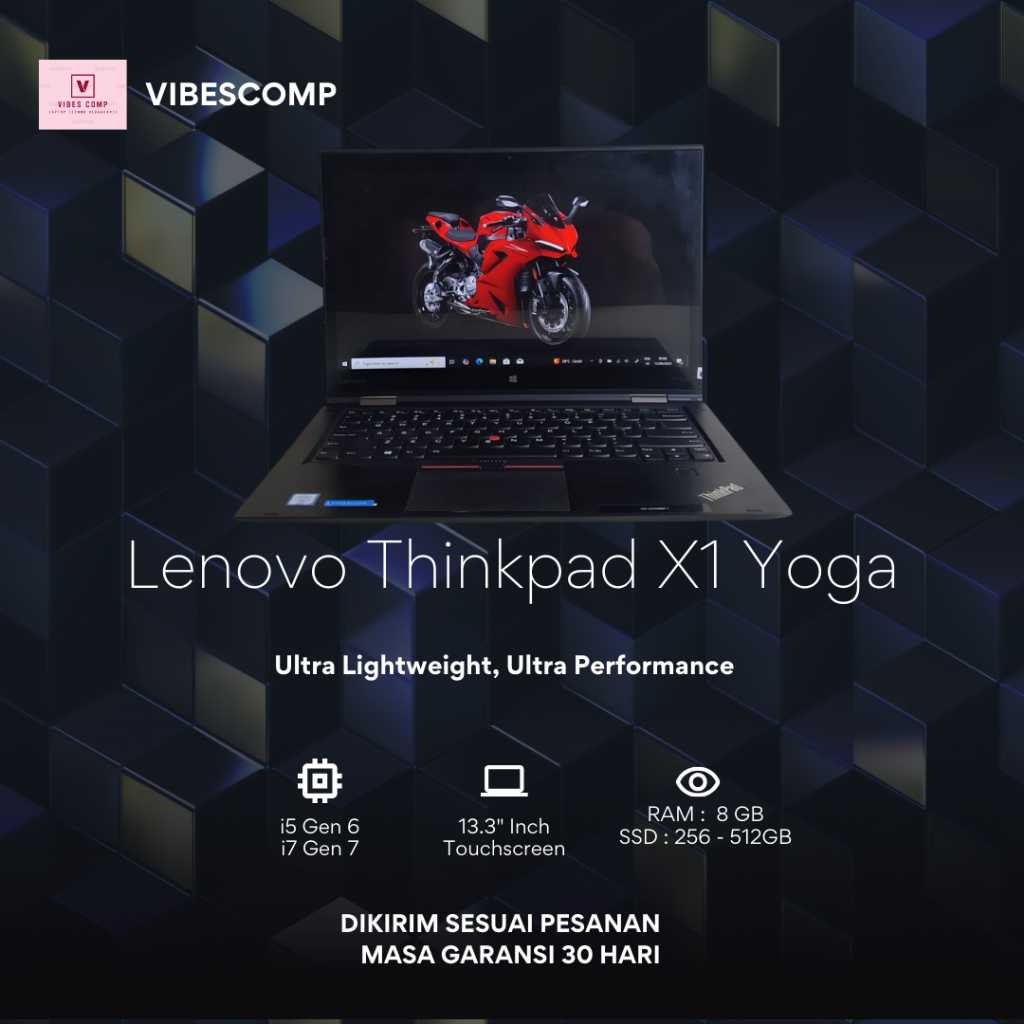 Lenovo Thinkpad X1 Yoga Core i5 Gen 6 / i7 Gen 7 Ram 8GB SSD 256GB ( Touchscreen + Stylush Pen ) Lay