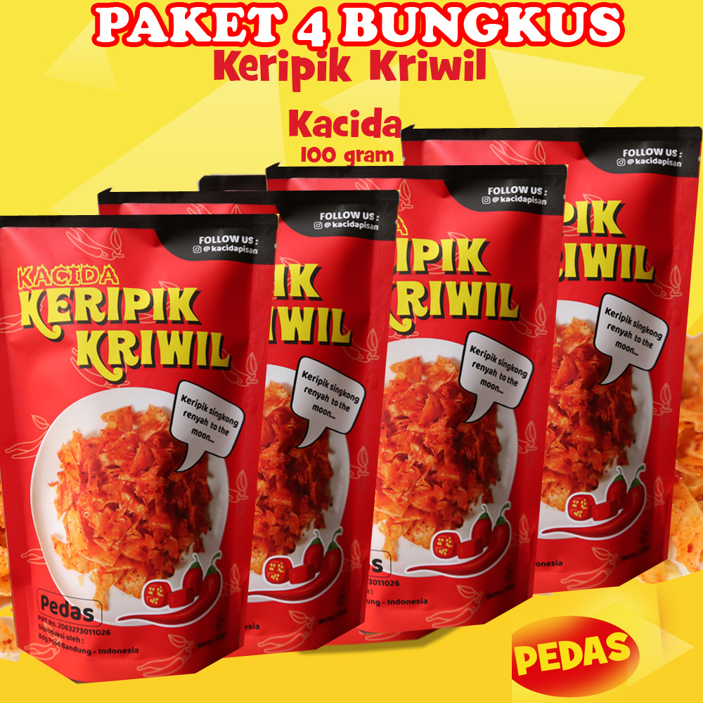 

4 Bungkus Keripik Singkong Kriwil Pedas Kacida dan Gurih 100gr