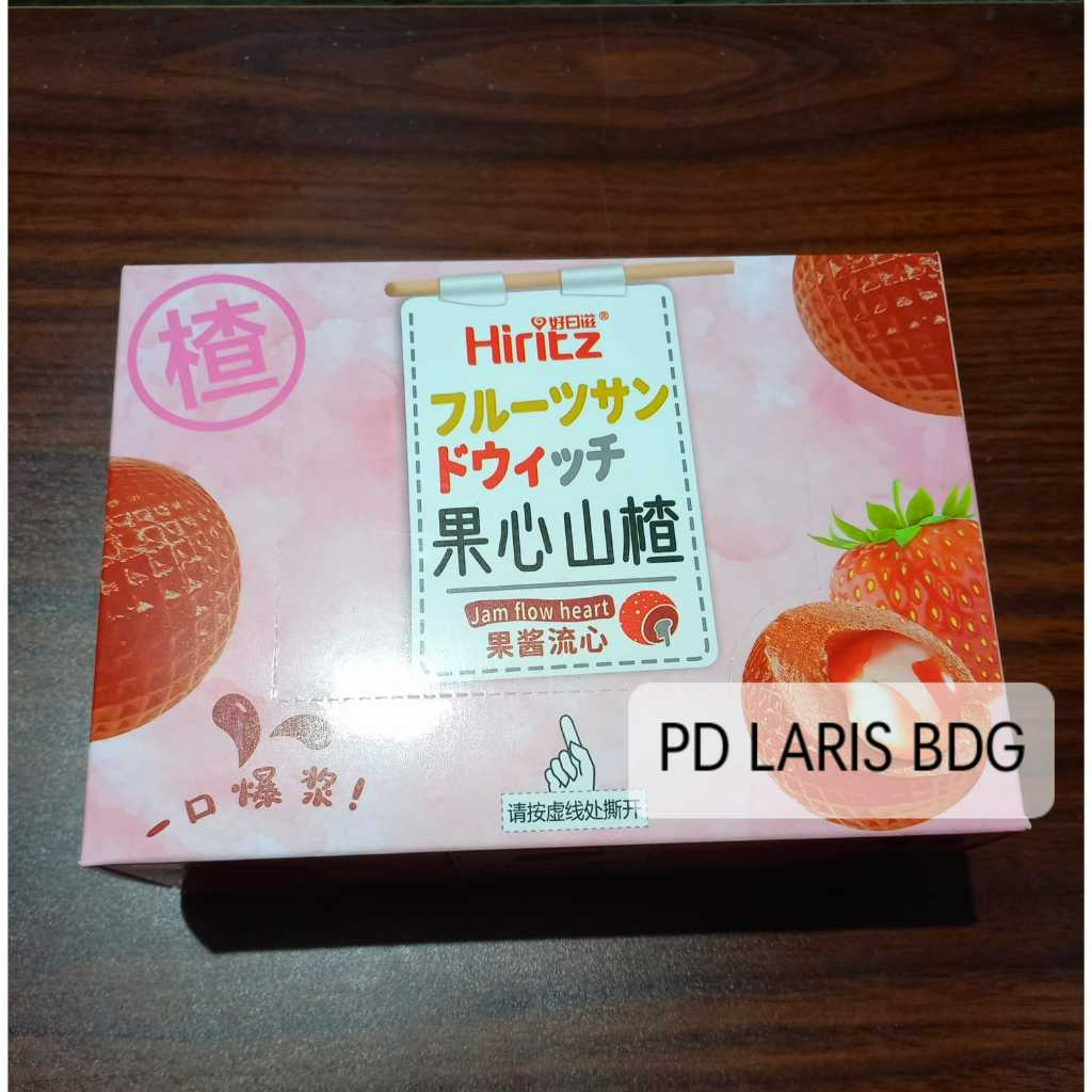

Manisan Buah Haw Flakes isi Strawberry 328gr 1 BOX isi 30pcs Jam Flow Heart ( manisan sanca isi stroberi )