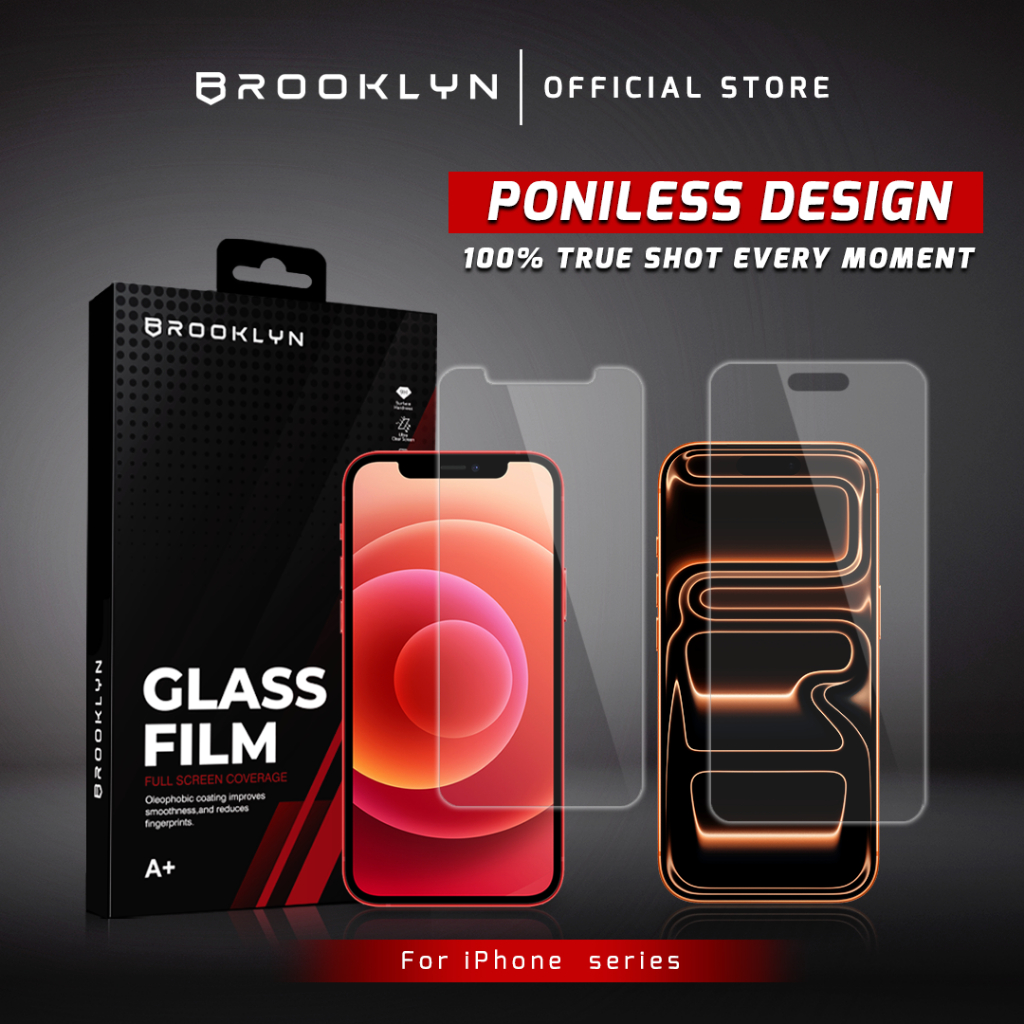 [No Border] Brooklyn Poniless Ver2 Tempered Glass iPhone 17/16/15/14/13/12/11/X XR XS MAX Mini Pro M