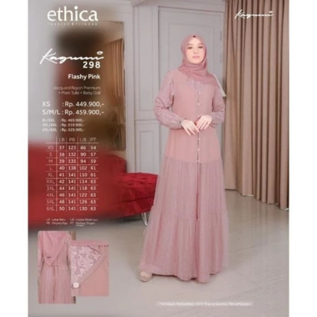 SALE 40% GAMIS ETHICA KAGUMI 298 FLASHY PINK_GAMIS ETHICA TERBARU_GAMIS ETHICA DISKON TERMURAH