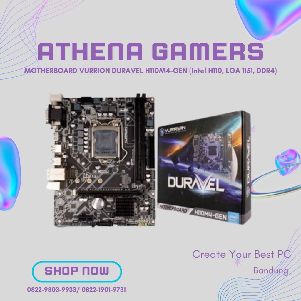 MOTHERBOARD VURRION DURAVEL H110M4-GEN (Intel H110, LGA 1151, DDR4) | ATHENA GAMERS
