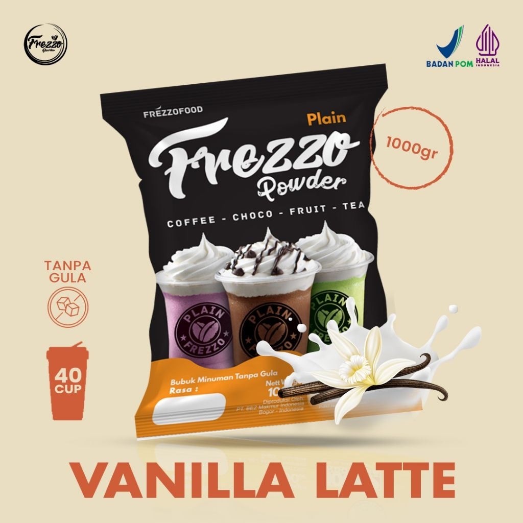 

Bubuk Minuman Rasa Vanilla Latte Plain Frezzo 1kg/ Minuman Murah dan Enak Frezzo Plain