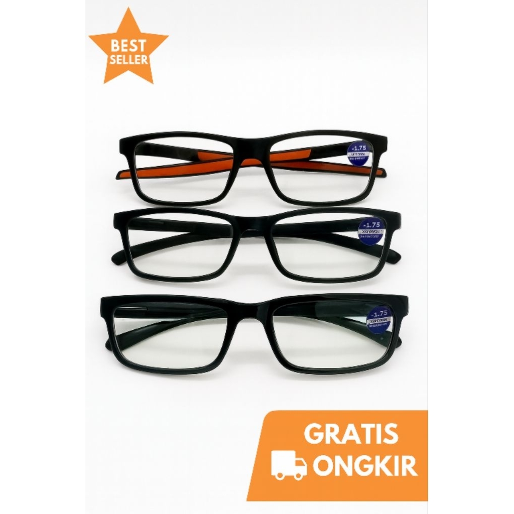 Kacamata  Untuk  Rabun Dekat Dengan Frame Sporty Lensa Blueray(anti radiasi) free box