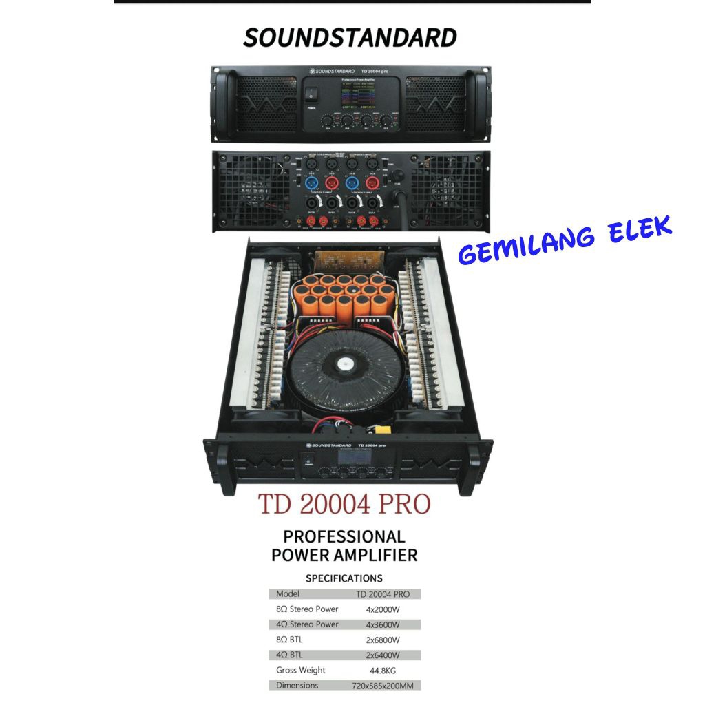 POWER SOUNDSTANDARD TD20004 PRO / TD 20004 PRO 4 CHANNEL