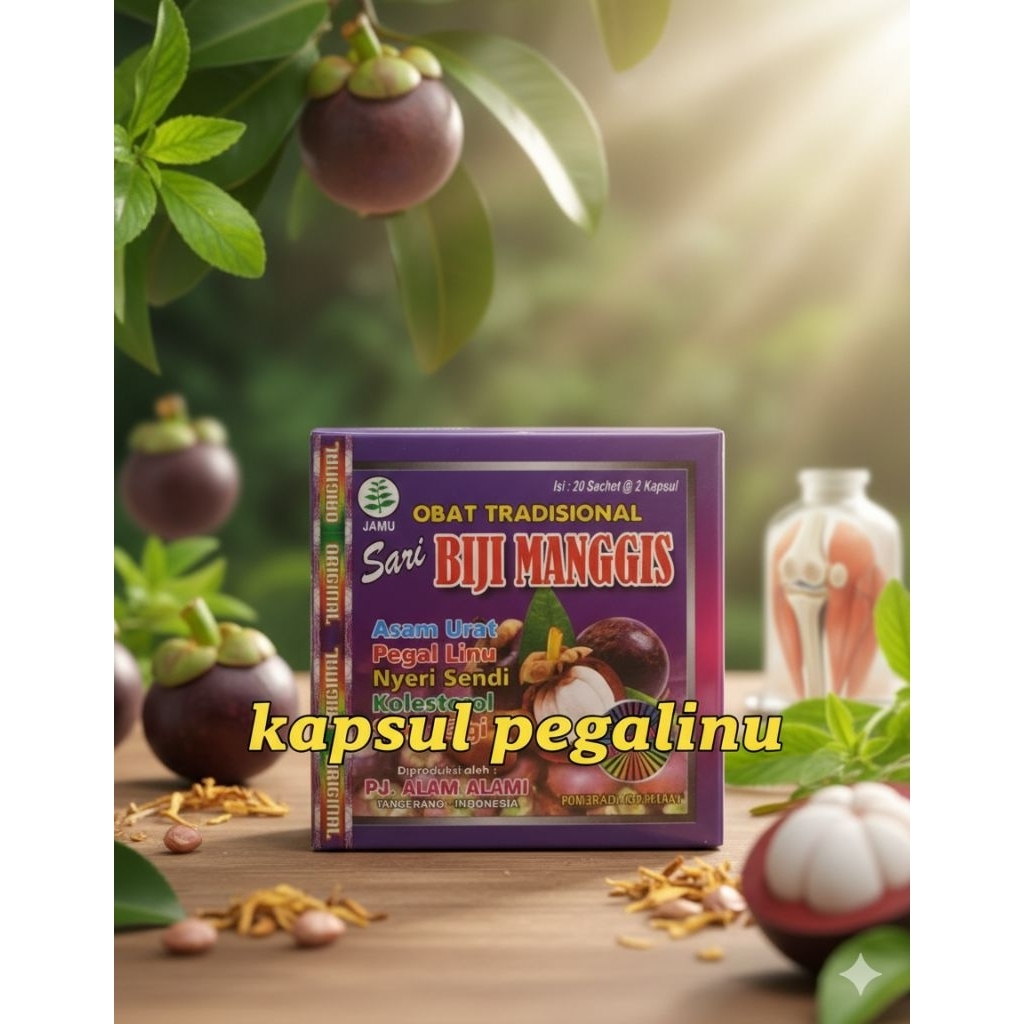 sari manggis (serbuk madu))== Kapsul Sari Biji Manggis Original herbal madu alami Pegal Linu Asam Ur