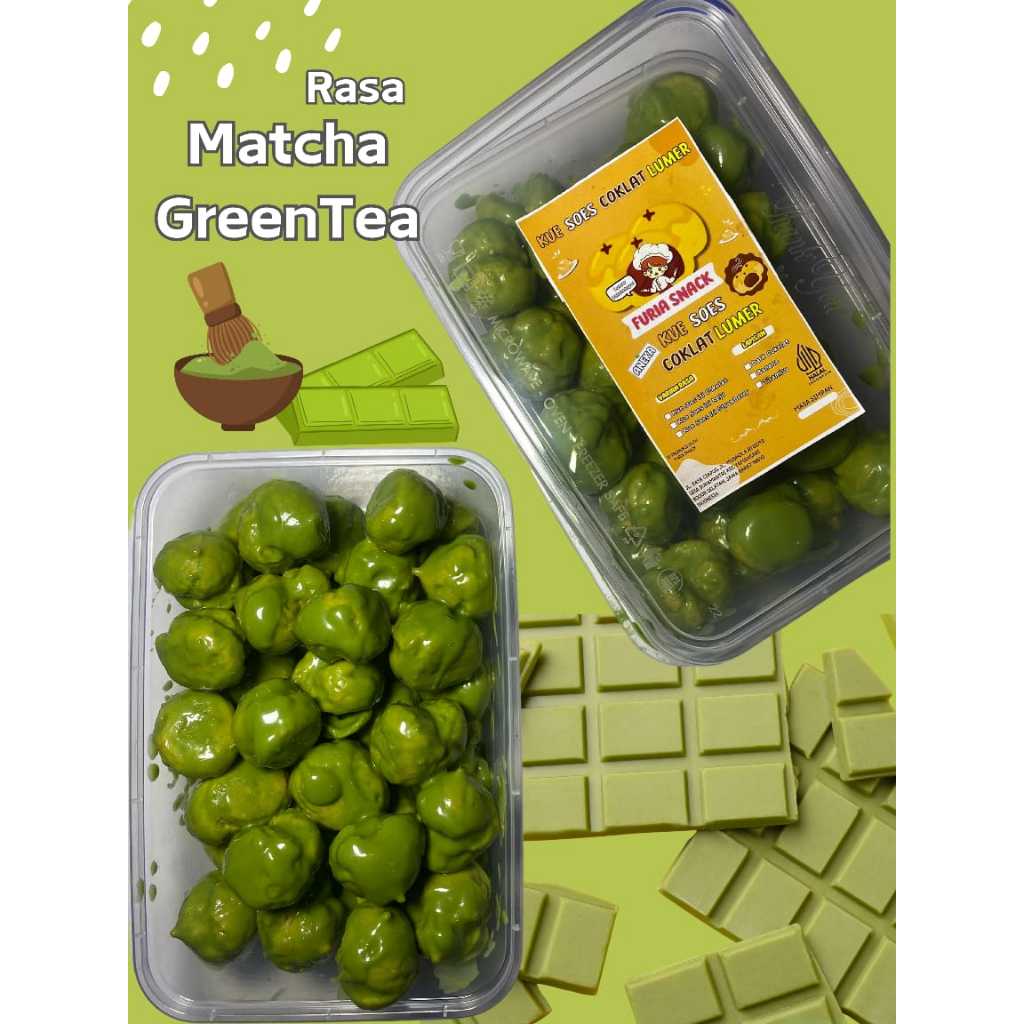 

COD Soes Lumer Rasa Matcha Kue Sus Kering Lapisan Matcha Snack Chocolate - Cemilan, Food