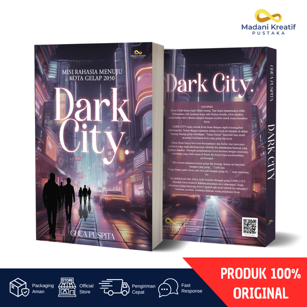 Buku Novel DARK CITY Misi Rahasia Menuju Kota Gelap 2050 - Ghea Puspita | Aksi Misteri Sci-Fi Thrill