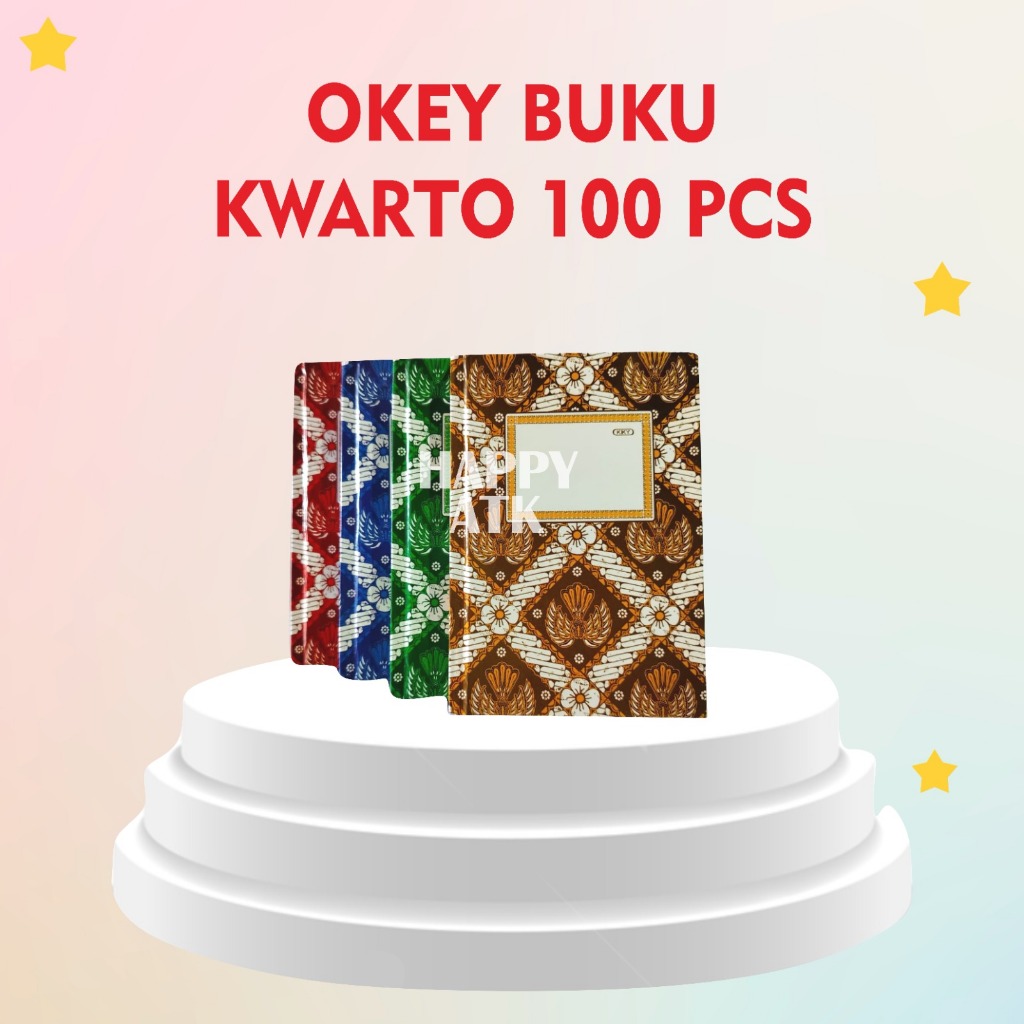 

OKEY BUKU KWARTO 100/( 1 buku ) Hardcover Oktavo Kuramas 100lembar octavo/Buku Hardcover Okey Bergaris uk. Kwarto/Pendek isi 100 lembar (Tema/Motif Acak) (per 1 pcs)