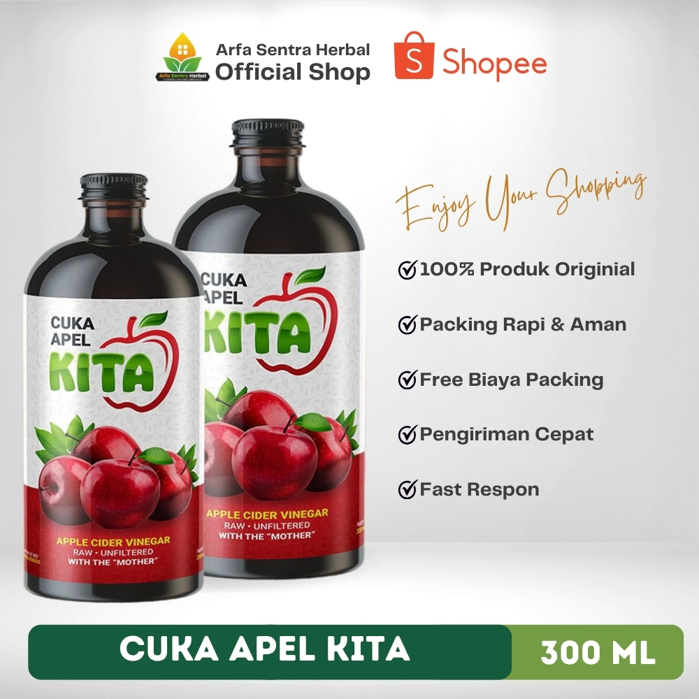 

Cuka Apel KITA 300 ml Apple Cider Vinegar Murni Fermentasi Probiotik Untuk Kesehatan Pencernaan