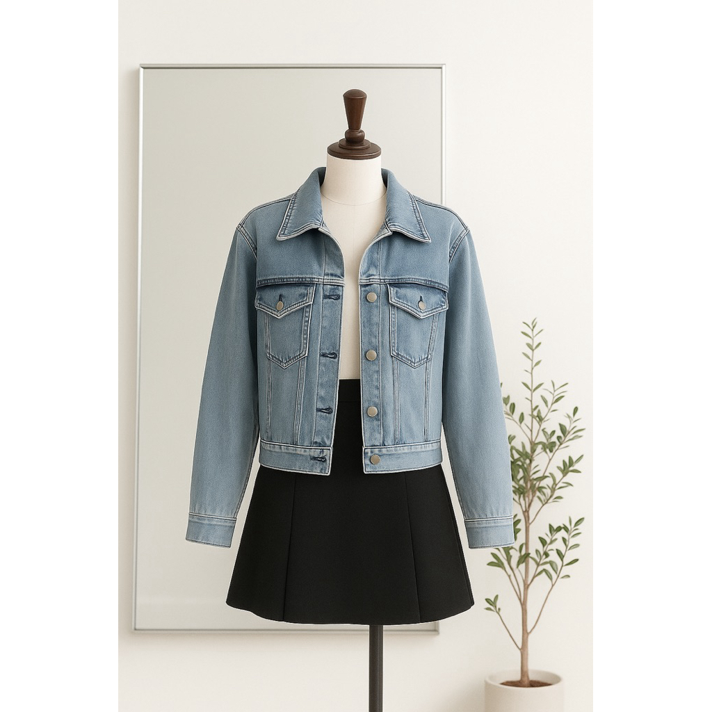 JAKET jeans oversize wanita import