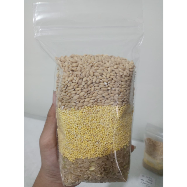 

Rice Milk bahan Mijiang mix 450gr (150gr beras coklat, 150gr pearl barley, 150gr millet)