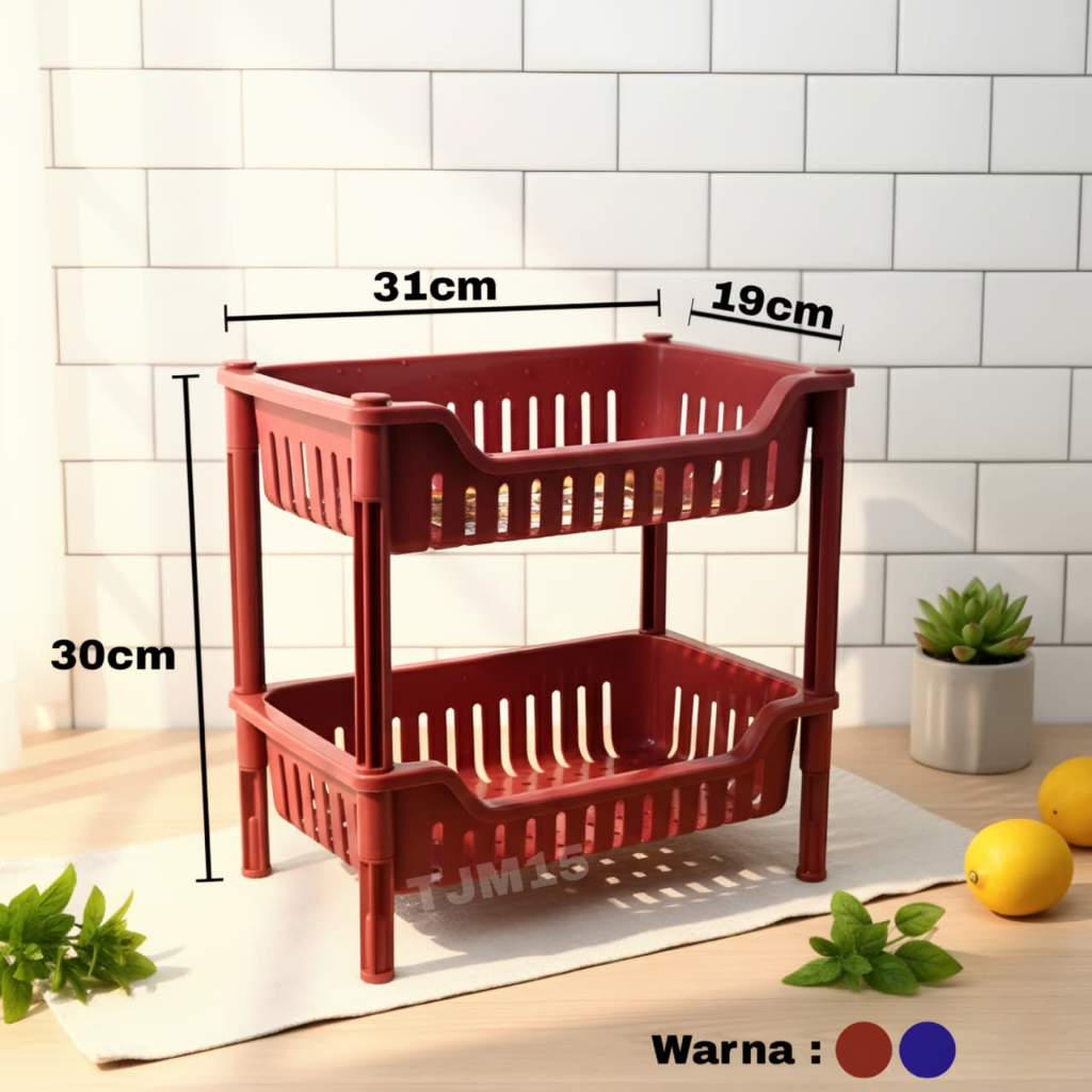 Kaneta - Rak Geos Susun 2 Rak Bumbu Plastik Multifungsi