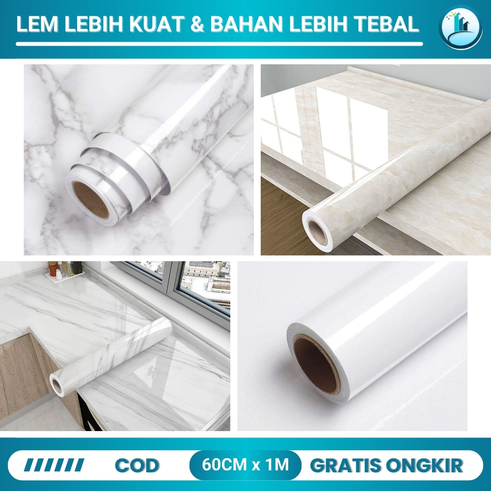 Wallpaper Sticker Glossy Motif Marmer Marble Walpaper Marmer Walpeper Sticker Marmer Putih Glossy