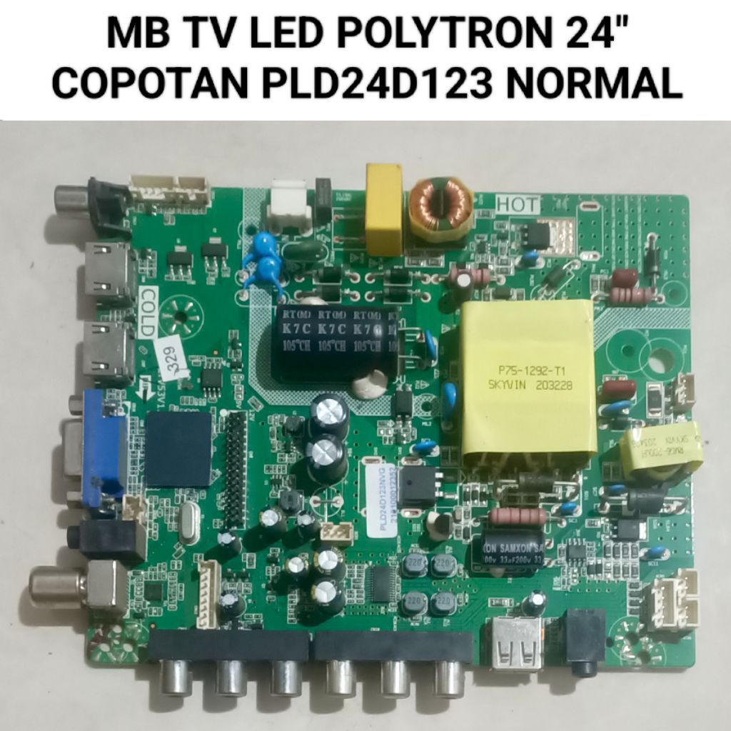 MB TV LED PLD24D123 Main board Polytron 24" normal