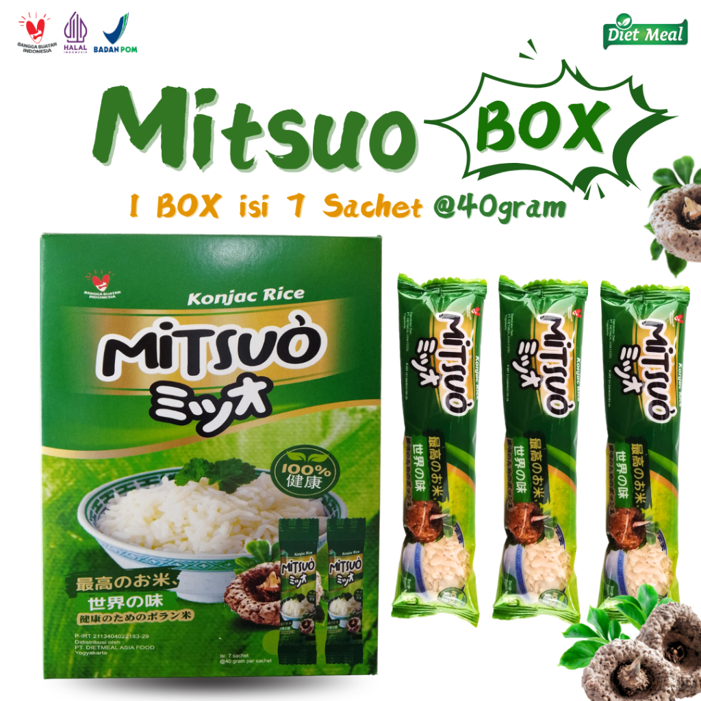 

Mitsuo Beras Porang Instan Seduh Kemasan Dus Box Isi 7 Sachet