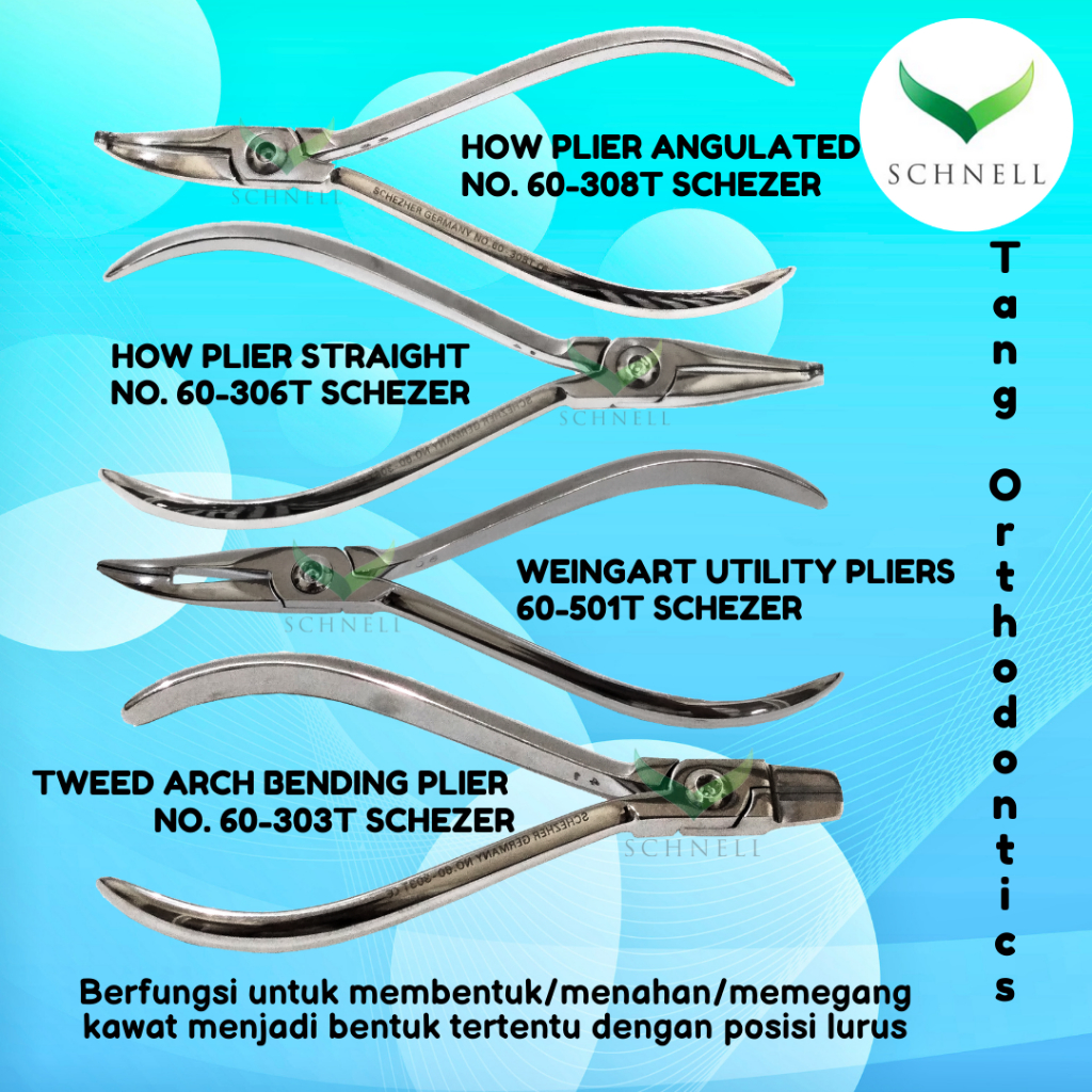 Tang Ortho How Plier Lurus/Bengkok/Weingart/Tweed Arch Plier - Schezer