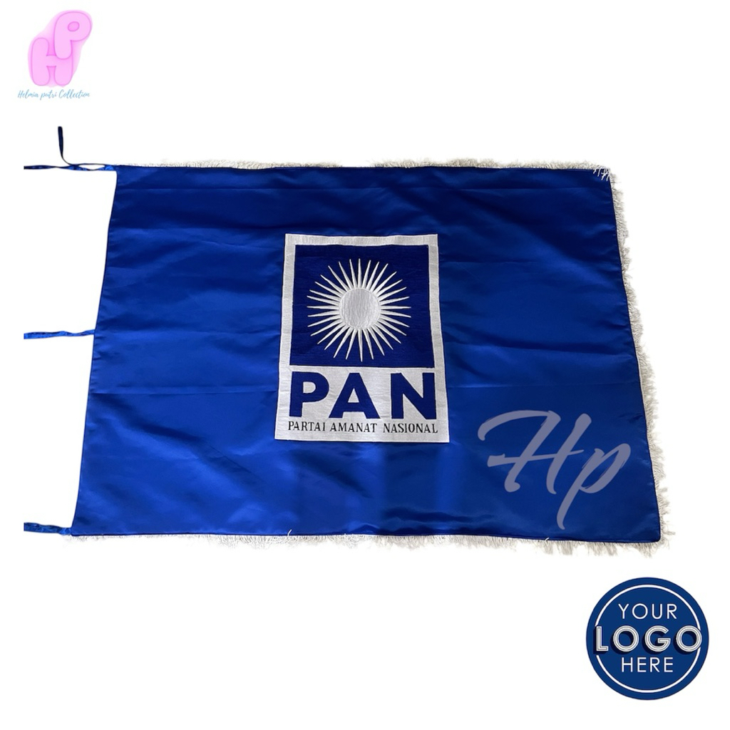 Bendera Pataka Partai PAN BH Satin Tap  Full Bordir