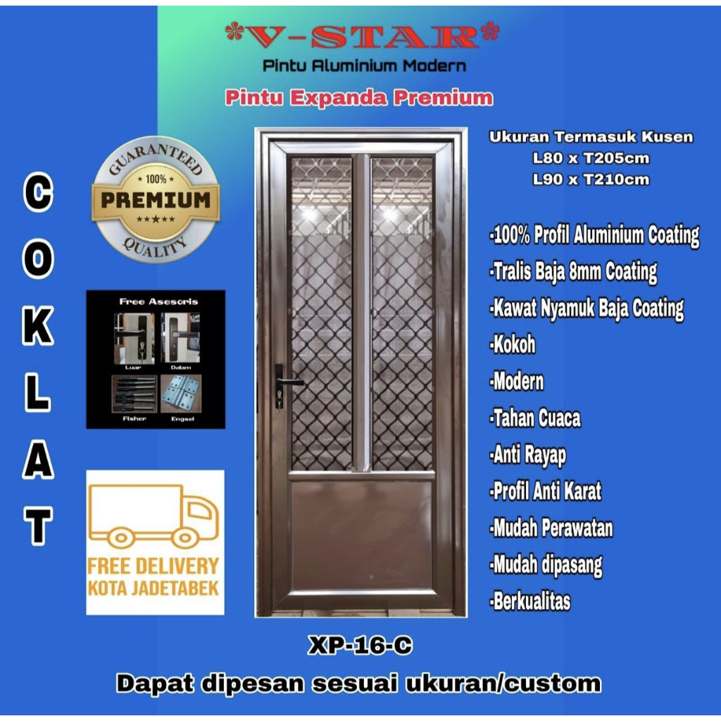 Pintu Tralis Anti Nyamuk Aluminium Expanda Premium XP16C
