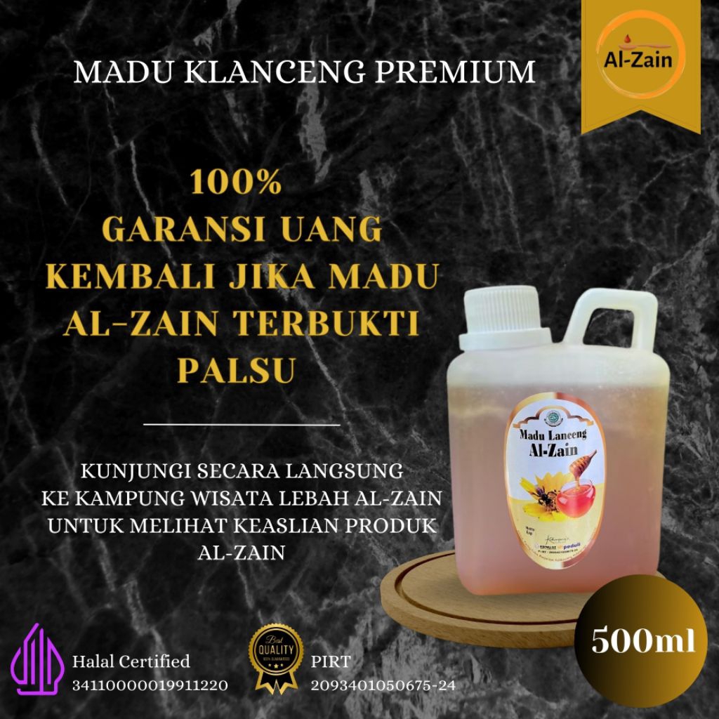 MADU KLANCENG PREMIUM AL-ZAIN ASLI 100% MURNI TANPA CAMPURAN ISI 500ML