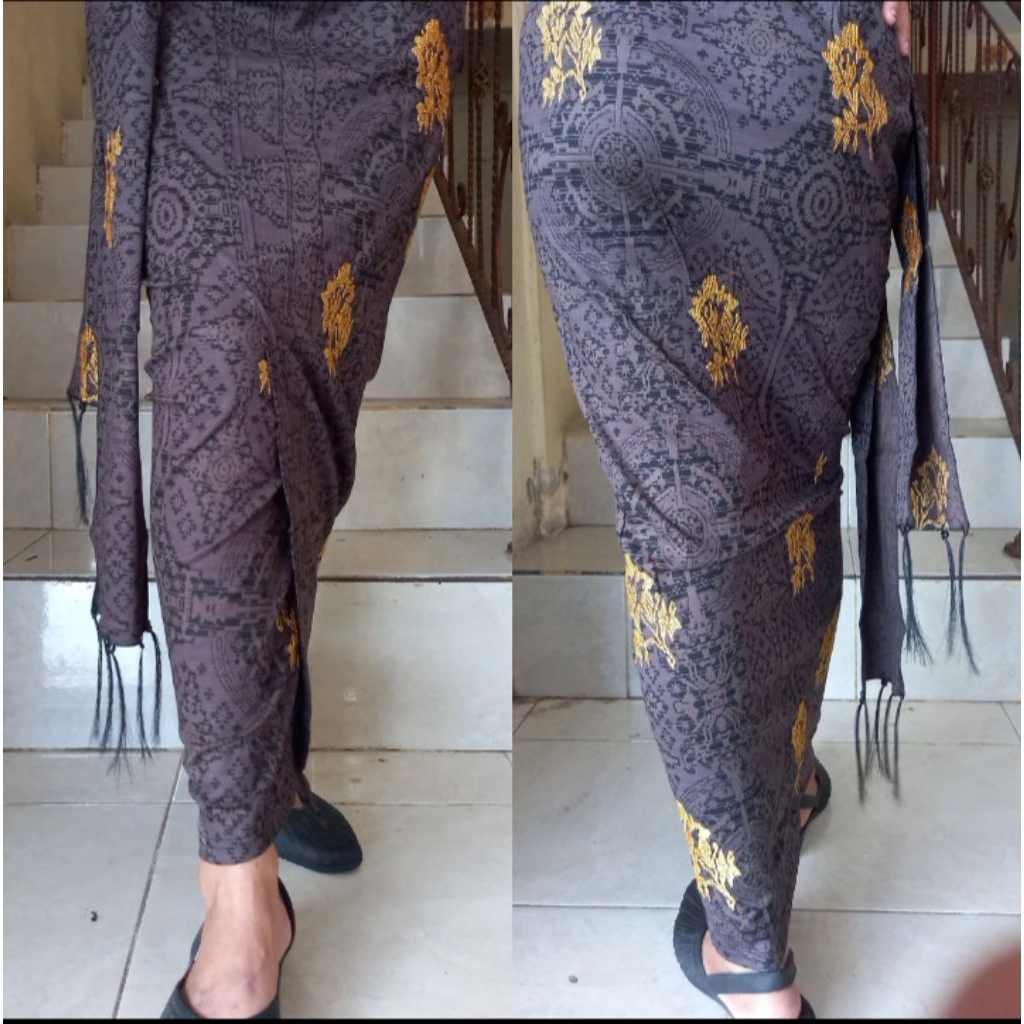 kamen jadi bordir strait set selendang benang cendana/kamen jadi bordir strait/bawahan kebaya/kamen 