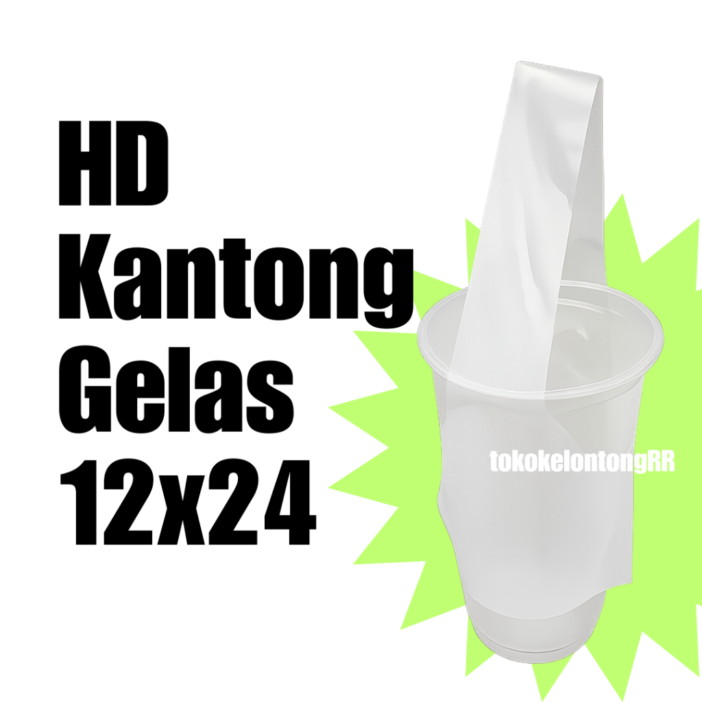 [TERMURAH] HD Kantongan Gelas 12x24 | Kantong Gelas All Size | Plastik Gelas | Tentengan Gelas Minum