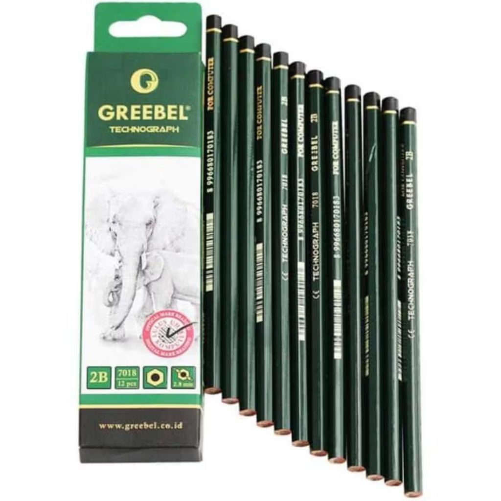 

1pcs Pensil 2b Greebel Pensil Graphite 2b Untuk Ujian Greebel Technograph