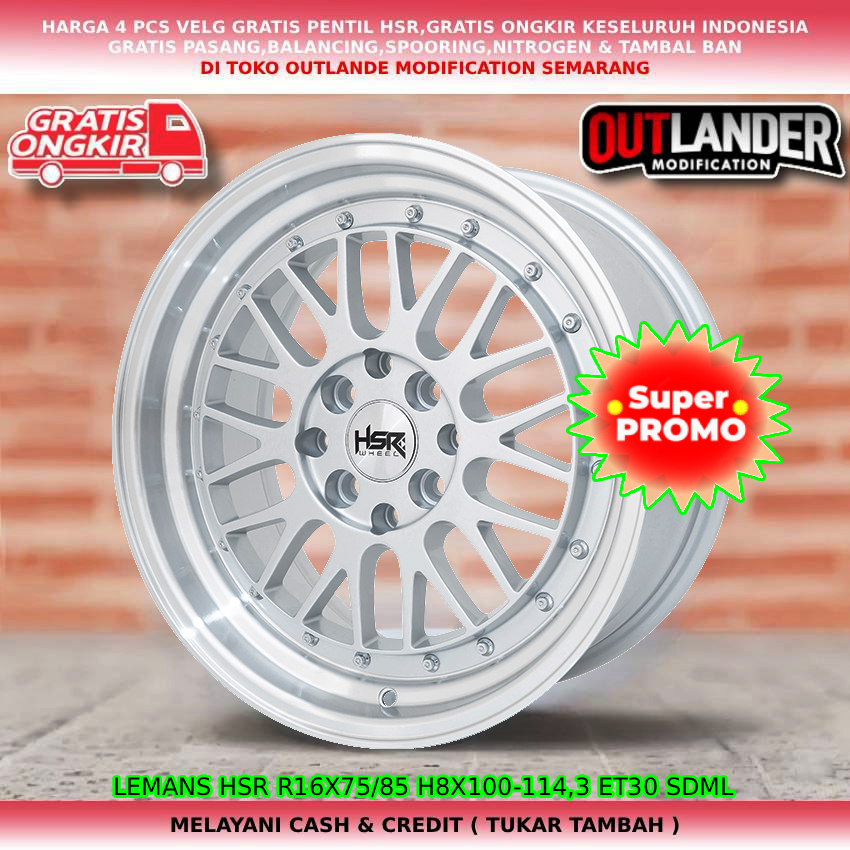 velg celong ring16 untuk mobil Freed| Ferio| Genio| Jazz| Mobilio| Brio| City dll hsr lemans R16