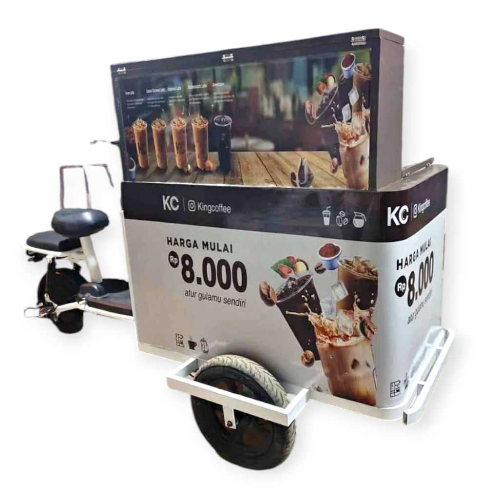 gerobak sepeda listrik minuman kopi keliling bisa custom